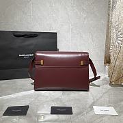 Forubags YSL Manhattan Shoulder Bag In Box Saint Laurent Leather Bordeaux Red – 579271 – 29x20.5x7 cm - 4