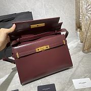 Forubags YSL Manhattan Shoulder Bag In Box Saint Laurent Leather Bordeaux Red – 579271 – 29x20.5x7 cm - 3
