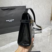 Forubags YSL Manhattan Shoulder Bag In Crocodile-Embossed Shiny Leather Gold Hardware Black – 579271 – 29x20.5x7 cm - 6