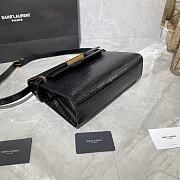 Forubags YSL Manhattan Shoulder Bag In Crocodile-Embossed Shiny Leather Gold Hardware Black – 579271 – 29x20.5x7 cm - 5