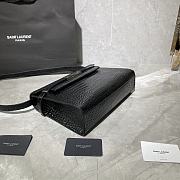 Forubags YSL Manhattan Shoulder Bag In Crocodile-Embossed Shiny Leather Silver Hardware Black – 579271 – 29x20.5x7 cm - 5