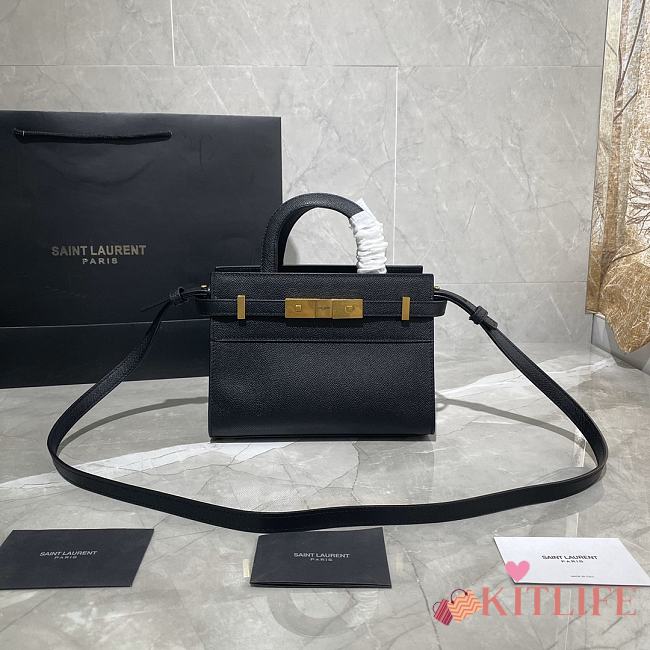 Forubags YSL Manhattan Nano Shopping Bag In Box Saint Laurent Leather Black – 593741 – 21x16x9 cm - 1