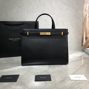 Forubags YSL Manhattan Small Shopping Bag In Box Saint Laurent Leather Black – 568702 – 32x25x12 cm