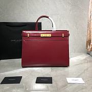 Forubags YSL Manhattan Small Shopping Bag In Box Saint Laurent Leather Red – 568702 – 32x25x12 cm - 1