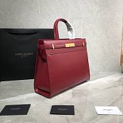 Forubags YSL Manhattan Small Shopping Bag In Box Saint Laurent Leather Red – 568702 – 32x25x12 cm - 5