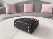 Forubags Dior Amour Lady Dior Sheep Leather Heart-Shaped Pattern Rattan Plaid Black – 17 x 15 x 7 cm - 6