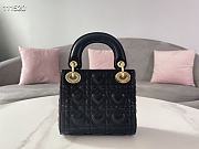 Forubags Dior Amour Lady Dior Sheep Leather Heart-Shaped Pattern Rattan Plaid Black – 17 x 15 x 7 cm - 5