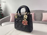 Forubags Dior Amour Lady Dior Sheep Leather Heart-Shaped Pattern Rattan Plaid Black – 17 x 15 x 7 cm - 3