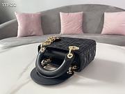 Forubags Dior Amour Lady Dior Sheep Leather Heart-Shaped Pattern Rattan Plaid Black – 17 x 15 x 7 cm - 2