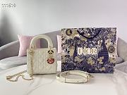 Forubags Dior Amour Lady Dior Sheep Leather Heart-Shaped Pattern Rattan Plaid Creamy White – 17 x 15 x 7 cm - 1