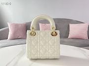 Forubags Dior Amour Lady Dior Sheep Leather Heart-Shaped Pattern Rattan Plaid Creamy White – 17 x 15 x 7 cm - 6