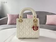 Forubags Dior Amour Lady Dior Sheep Leather Heart-Shaped Pattern Rattan Plaid Creamy White – 17 x 15 x 7 cm - 5