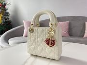 Forubags Dior Amour Lady Dior Sheep Leather Heart-Shaped Pattern Rattan Plaid Creamy White – 17 x 15 x 7 cm - 4