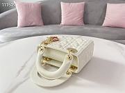 Forubags Dior Amour Lady Dior Sheep Leather Heart-Shaped Pattern Rattan Plaid Creamy White – 17 x 15 x 7 cm - 3