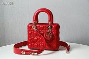 Forubags Dior Amour Lady Dior Sheep Leather Heart-Shaped Pattern Rattan Plaid Red – 17 x 15 x 7 cm - 1