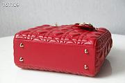 Forubags Dior Amour Lady Dior Sheep Leather Heart-Shaped Pattern Rattan Plaid Red – 17 x 15 x 7 cm - 6