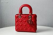 Forubags Dior Amour Lady Dior Sheep Leather Heart-Shaped Pattern Rattan Plaid Red – 17 x 15 x 7 cm - 5