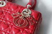 Forubags Dior Amour Lady Dior Sheep Leather Heart-Shaped Pattern Rattan Plaid Red – 17 x 15 x 7 cm - 4
