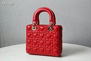 Forubags Dior Amour Lady Dior Sheep Leather Heart-Shaped Pattern Rattan Plaid Red – 17 x 15 x 7 cm - 3