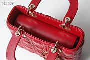 Forubags Dior Amour Lady Dior Sheep Leather Heart-Shaped Pattern Rattan Plaid Red – 17 x 15 x 7 cm - 2