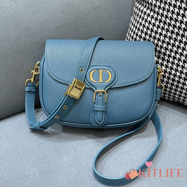 Forubags Dior Bobby Lychee Pattern Muscle Sea Blue – 9319 - 22x 7 x 18cm - 1