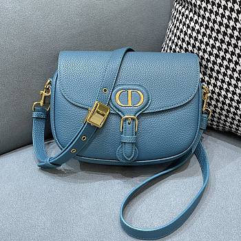Forubags Dior Bobby Lychee Pattern Muscle Sea Blue – 9319 - 22x 7 x 18cm