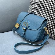 Forubags Dior Bobby Lychee Pattern Muscle Sea Blue – 9319 - 22x 7 x 18cm - 5