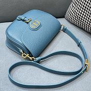 Forubags Dior Bobby Lychee Pattern Muscle Sea Blue – 9319 - 22x 7 x 18cm - 3