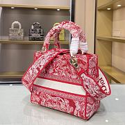 Forubags Dior Lady D-Lite Bag Raspberry – M0565O – 24x20x11 cm - 4