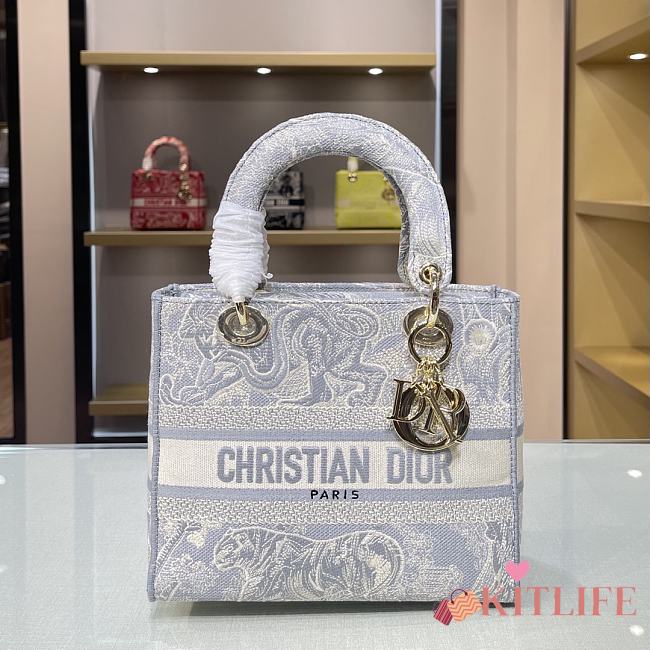 Forubags Dior Lady D-Lite Bag Gray – M0565O – 24x20x11 cm - 1