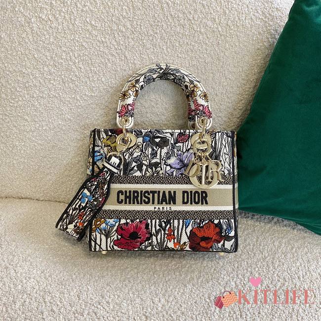 Forubags Dior Lady D-Lite Bag Hibiscus Flower  – 9027 – 24x20x11 cm - 1