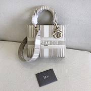 Forubags Dior Lady D-Lite Bag Stripe Series Grey – #950 – 24x20x11 cm - 1