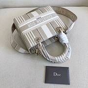 Forubags Dior Lady D-Lite Bag Stripe Series Grey – #950 – 24x20x11 cm - 5
