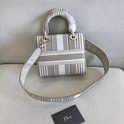 Forubags Dior Lady D-Lite Bag Stripe Series Grey – #950 – 24x20x11 cm - 3