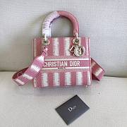 Forubags Dior Lady D-Lite Bag Stripe Series Pink – #950 – 24x20x11 cm - 1