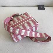 Forubags Dior Lady D-Lite Bag Stripe Series Pink – #950 – 24x20x11 cm - 6