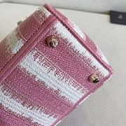 Forubags Dior Lady D-Lite Bag Stripe Series Pink – #950 – 24x20x11 cm - 4