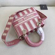 Forubags Dior Lady D-Lite Bag Stripe Series Pink – #950 – 24x20x11 cm - 2