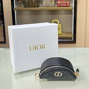 Forubags Dior Detachable Caro Half-Moon Coin Purse Black –11.5x7x5 cm - 3
