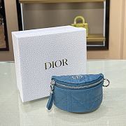 Forubags Dior Detachable Caro Half-Moon Coin Purse Blue –11.5x7x5 cm - 1