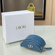 Forubags Dior Detachable Caro Half-Moon Coin Purse Blue –11.5x7x5 cm - 4