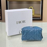 Forubags Dior Detachable Caro Half-Moon Coin Purse Blue –11.5x7x5 cm - 3