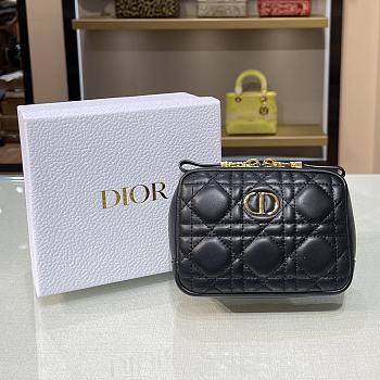 Forubags Dior Caro Zipper Small Pouch Black  –15x10.5x4 cm