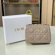 Forubags Dior Caro Zipper Small Pouch Deep Beige  –15x10.5x4 cm - 1