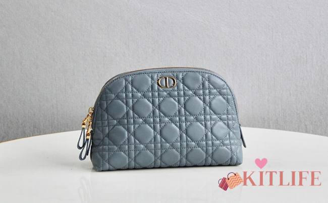 Forubags Dior Caro Beauty Pouch Blue -  S5047U – 23x15.5x7.5 cm - 1