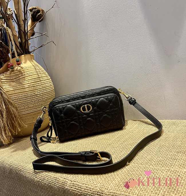 Forubags Dior Caro Double Pouch Black -  S5037U – 19x10.5x5 cm - 1