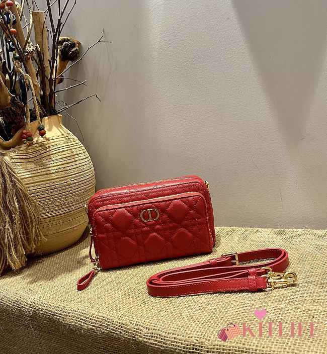 Forubags Dior Caro Double Pouch Red -  S5037U – 19x10.5x5 cm - 1