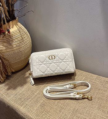 Forubags Dior Caro Double Pouch White -  S5037U – 19x10.5x5 cm