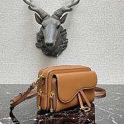Forubags Dior Saddle Double Pouch Soft Cowhide Cognac-Colored – S5668C – 19x10.5x5cm - 5