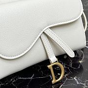 Forubags Dior Saddle Double Pouch Soft Cowhide White – S5668C – 19x10.5x5cm - 3